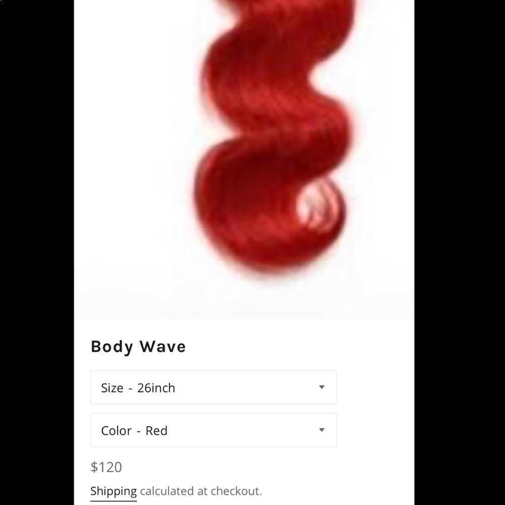 Red human hair bundles